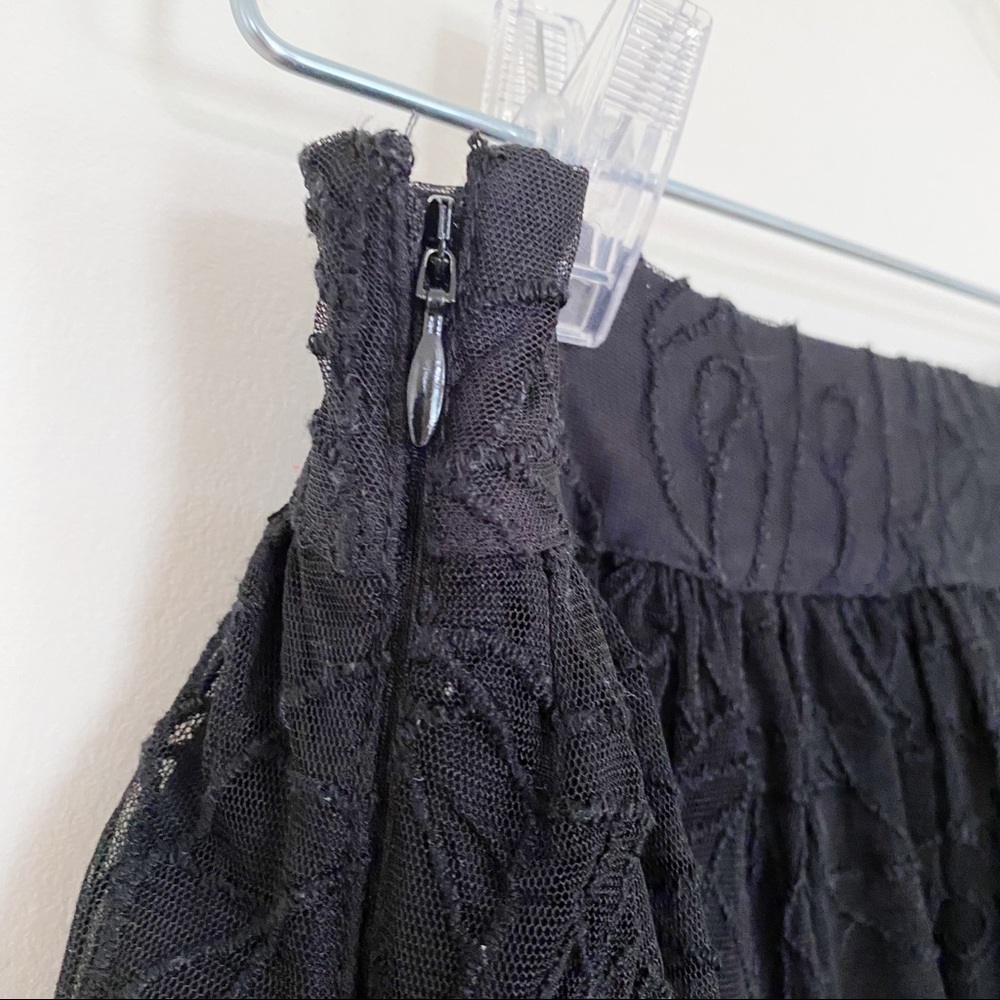 Free People Lace Overlay High Waisted Black Skirt - Picture 4 of 7